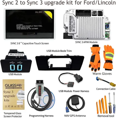 Vista 5 de Kit de actualización SYNC 3 2021, se adapta a Ford F-250 2015, SYNC 2 a SYNC 3.4 MyFord Touch (MFT), incluye pantalla de 8 pulgadas, módulo APIM