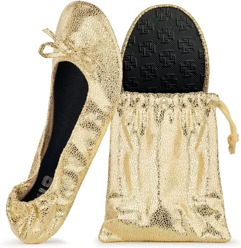 Vista 10 de Silky Toes Zapatos planos plegables para mujer, zapatos de ballet para A-Negro