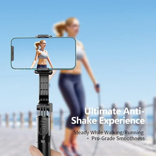 Vista 3 de Estabilizador de cardán para teléfono, selfie stick y trípode con control remoto Interruptor horizontal/vertical de un solo toque y rotación
