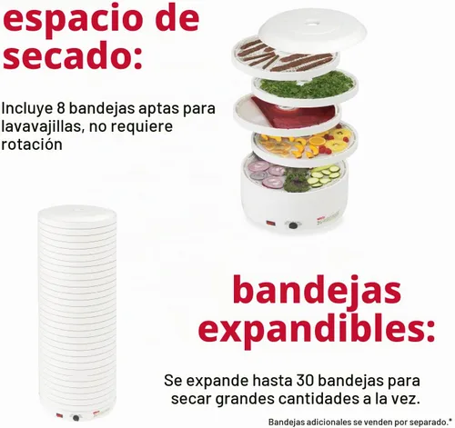Vista 3 de Nesco FD-1018A Gardenmaster Deshidratador de alimentos, 1000 vatios
