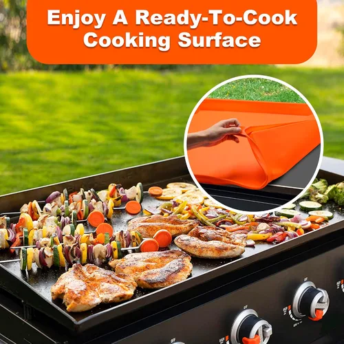 Vista 5 de NancyL - Cubierta de parrilla de 17" para Blackstone, alfombrilla de parrilla de 17 pulgadas mejorada de borde completo, accesorios para parrilla