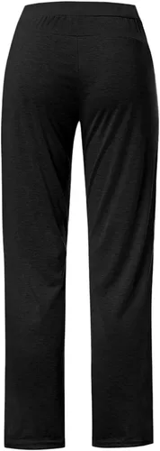 Vista 4 de Pantalones deportivos holgados de pierna recta con bolsillos para mujer, pantalones deportivos para correr, senderismo, talla grande, Negro