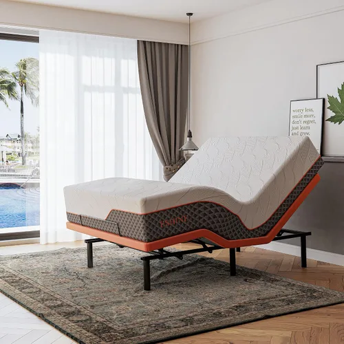 Vista 20 de ESHINE Base de cama ajustable + colchón híbrido de 14 pulgadas Twin XL (Suave Medio) - Espuma viscoelástica de gel de lujo, bases de cama con Gris