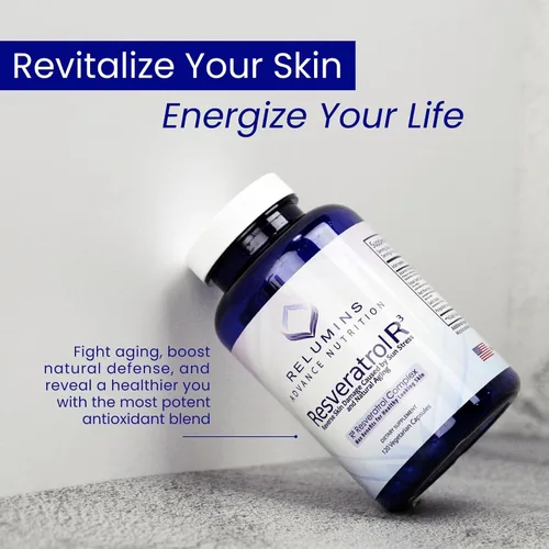 Vista 5 de Relumins Suplemento Resveratrol de 600 mg – Antioxidante de alta potencia con semilla de uva y extracto de vino tinto – Apoya la piel, la salud