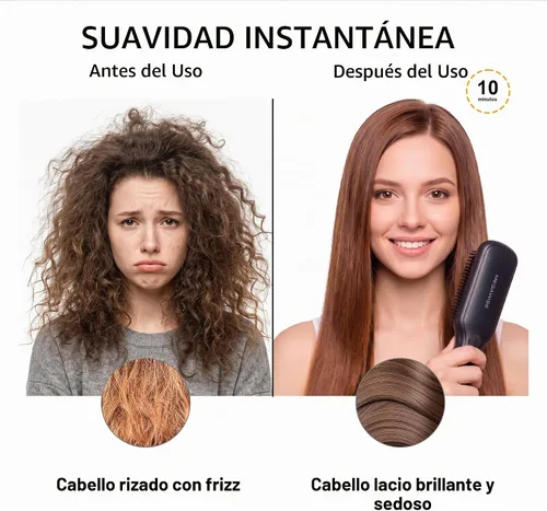 Vista 3 de MEGAWISE Cepillo alisador de cabello, cepillo de cerámica iónica