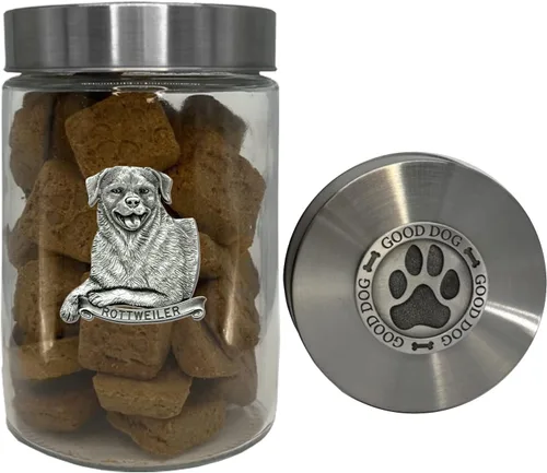 Vista 24 de Heritage Pewter Basset Hound Good Dog Treat Jar – Tarro de golosinas de 34 onzas con tapa hermética a rosca Regalo para propietarios de Basset