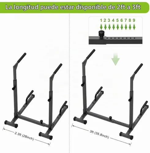 Vista 5 de SELEWARE Adjustable Dip Bar Station, Home Gym Dip Stand
