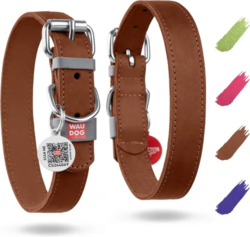 Vista 20 de WAUDOG Collar de cuero de larga duración para perros grandes, medianos y Negro