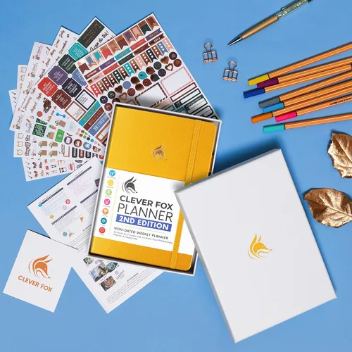 Vista 7 de Clever Fox Planner 2ª Edición – Planificador de Metas Semanales y Mensuales Colorido, Organizador de Gestión del Tiempo y Productividad, Sin Fecha