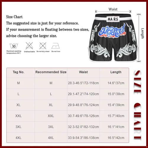 Vista 7 de MSemis Pantalones cortos de Muay Thai para hombre, para adultos, para lucha contra las artes marciales, pantalones cortos de kickboxing
