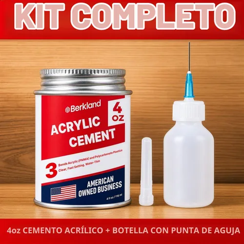 Vista 5 de Cemento acrílico de unión con botella aplicadora [4 onzas] - Pegamento transparente para plexiglás, láminas y plástico - Adhesivo de fijación
