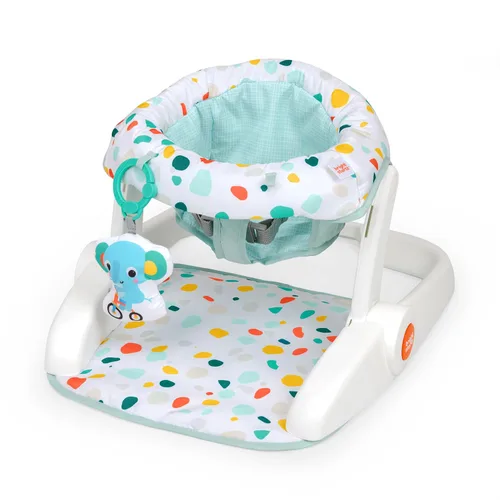 Vista 9 de Bright Starts - Asiento de piso de 2 posiciones para aprender a sentarse (gris jaspeado), sienta a tu bebé en esta silla ajustable para actividades