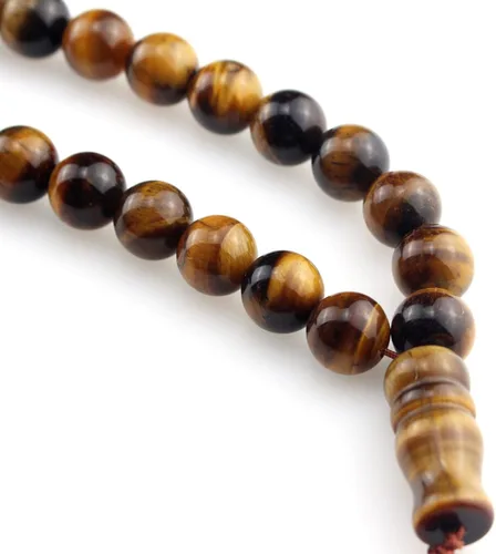 Vista 3 de Muslims Islamic 33 Dhikr Tasbeeh Tasbih - Cuentas de oración con borla, Ojo de tigre