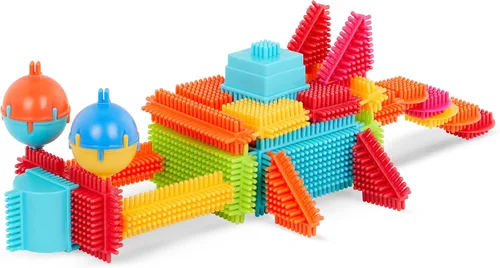 Vista 6 de Bristle Blocks Juguete Bloques de construcción para niños (80 piezas en tarro)