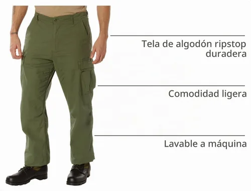 Vista 4 de Pantalón antifatiga clásico R/S Vietnam Rothco Verde oliva (Olive Drab)