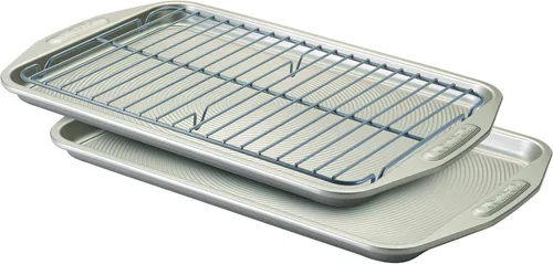 Vista 13 de Circulon Total Bakeware - Juego de horno tostador antiadherente y sartén personal para pizza, 4 piezas