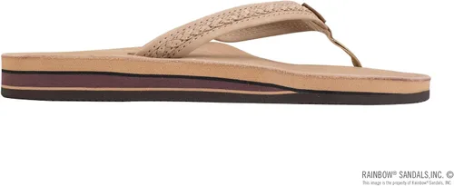 Vista 4 de Rainbow Sandals The Willow - Soporte de arco de doble capa de cuero de primera calidad con correa mediana trenzada doble de 34 pulgadas