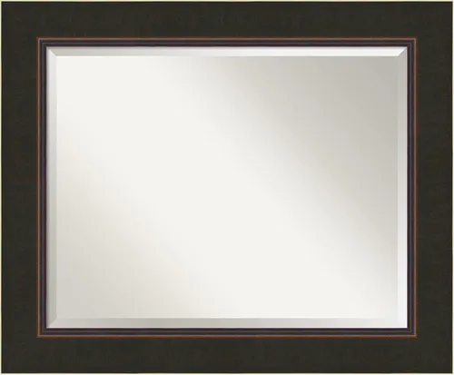 Vista 8 de Amanti Art Bathroom Mirror for Over Sink, Milano Vanity Mirror, Medium Casual Wood Frame, Hangs Horizonally and Vertically, Bathroom Wall Decor