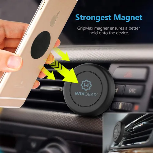 Vista 3 de Soporte magnético plano WizGear para el tablero del auto, para teléfonos celulares y tabletas mini con tecnología de adhesión rápida - Extra delgado