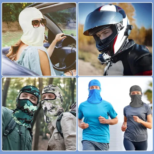 Vista 6 de 94 piezas pasamontañas máscara de esquí completa para mujeres y hombres, protección solar completa, cubierta de cara completa, protector UV