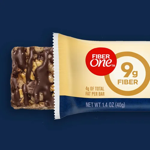 Vista 3 de Fiber One Barras masticables de avena y chocolate, snacks de fibra, 5 unidades (Paquete de 2)