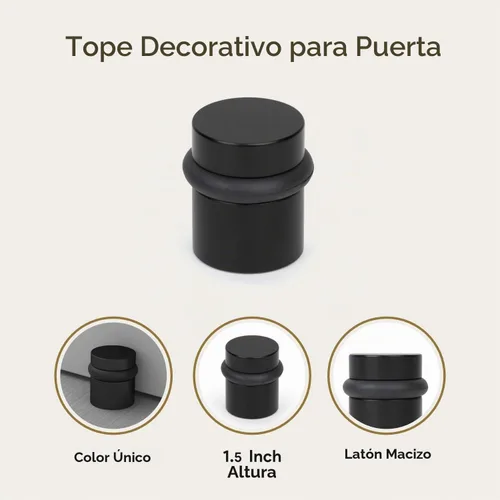 Vista 5 de Mega Handles Tope para puerta de piso, color negro mate