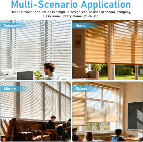 Vista 7 de HOMSFOU Varilla de repuesto para persianas con gancho, barra vertical desmontable para persianas de ventana, fácil de instalar, para hogar, oficina
