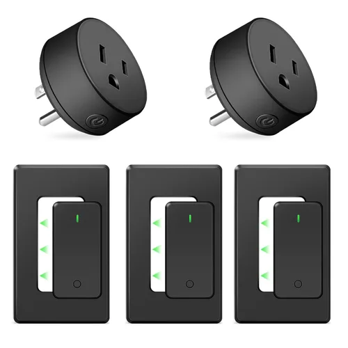 Vista 162 de Remote Switch Outlet,NineLeaf Remote Control Outlet Plug with Switch Wireless On/Off Light Switches Wall Mounted,15A/1500W LED,TUV List,No Wiring