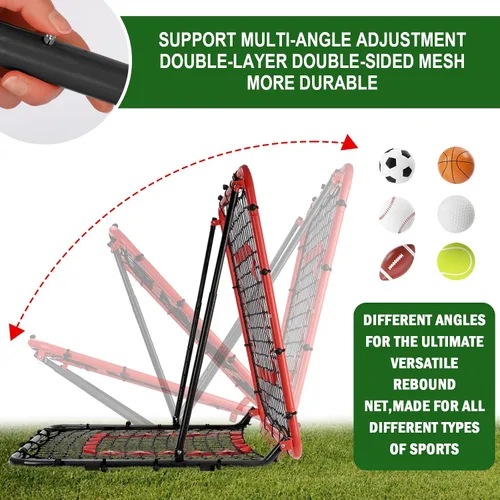 Vista 2 de BaseGoal Baseball and Softball Rebounder Net,Baseball Rebounder,Volleyball Rebounder,Pitch Back Net,Multi-Sport Training Rebound Screen,with