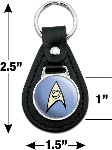 Vista 2 de GRAPHICS & MORE Star Trek Science Shield Llavero de cuero negro