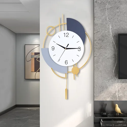 Vista 9 de Dankeit Reloj de pared decorativo de cuarzo silencioso con péndulo, grande para sala de estar, cocina, baño, dormitorio, 13 x 21.65 pulgadas (beige)