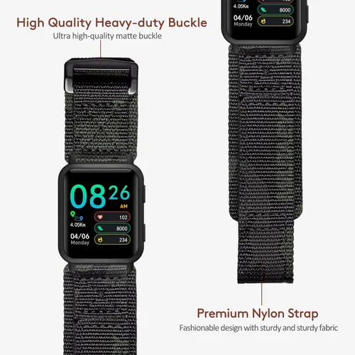 Vista 4 de Hemsut - Correa de reloj compatible con Amazfit, correa deportiva de nailon resistente de camuflaje con diseño de bucle tejido para Amazfit GTS 4/4