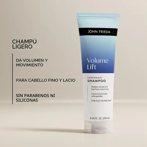 Vista 4 de John Frieda Volumen Lift - Champú sin peso, 8.45 onzas líquidas, paquete