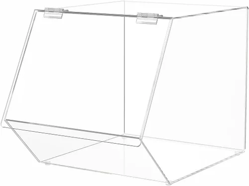 Vista 12 de Marketing Holders Cubo de exhibición de pastelería con puerta de 10.25 x 11.5 x 11 pulgadas para productos horneados con 2 bandejas extraíbles
