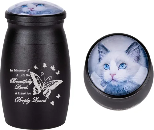 Vista 31 de Bivei Urnas pequeñas para cenizas humanas, urna personalizada de recuerdo con foto y texto para hombres y mujeres, mini urnas para adultos