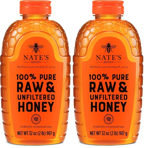 Vista 9 de Nate's - Miel 100% pura, cruda y sin filtrar - Sabor galardonado, botella exprimible de 32 onzas