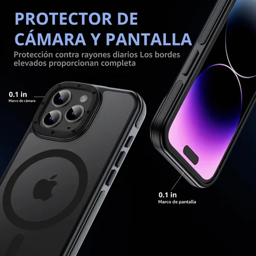 Vista 4 de Funda magnética fuerte para iPhone 12 Pro Max [Protección de grado militar de 10 pies] Compatible con MagSafe, funda protectora a prueba de golpes