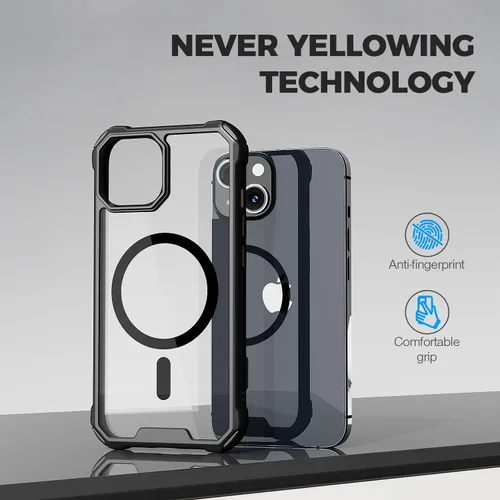 Vista 6 de RAPTIC Funda magnética Air para iPhone 15, funda protectora transparente a prueba de golpes, grado militar probada para caídas de 10 pies, funda