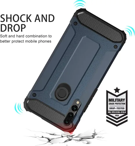 Vista 3 de Asuwish Funda compatible con Huawei Y9 Prime 2019/Honor 9X/P Smart Z y protector de pantalla de vidrio templado, accesorios de doble capa protectora