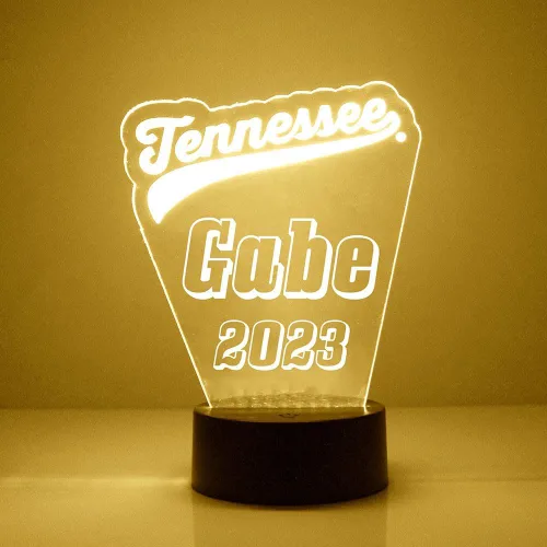 Vista 13 de Lámpara de luz nocturna personalizada con logotipo de la universidad de Tennessee Volunteers College con control remoto - 2