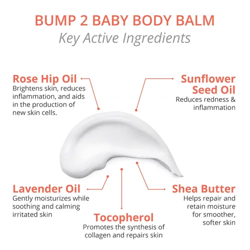 Vista 3 de Visha Skincare Bump 2 Baby Body Balm Alivia la piel seca y el eccema Previene las estrías Fortalece la piel Crema corporal para pieles