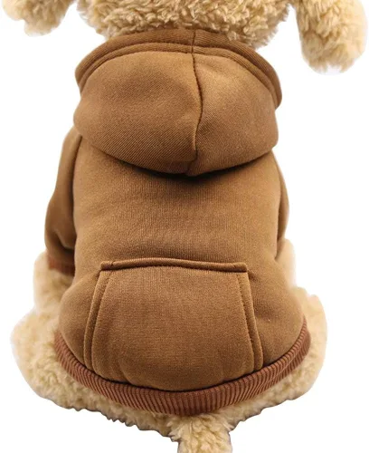 Vista 29 de Jecikelon Sudadera con capucha para perro de invierno con bolsillos, ropa cálida para perros pequeños, abrigo de Chihuahua, ropa de cachorro y gato