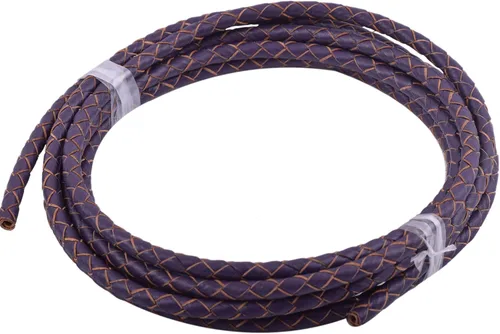 Vista 31 de 2 yardas 8.0mm Cordón redondo de cuero trenzado auténtico marrón antiguo para corbata de bolo