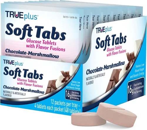 Vista 8 de TRUEplus Soft Tabs Tabletas de glucosa, masticables, sabor Cherry Pop, 0.64 onzas de carbohidratos de acción rápida, sin grasa, sin gluten, Boost