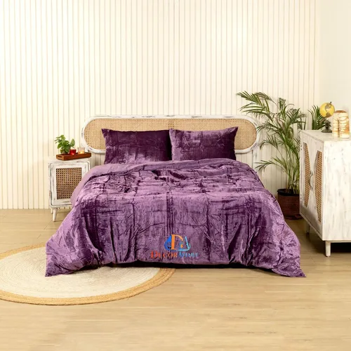 Vista 19 de Funda de edredón de terciopelo sólido ultra-luxe, ropa de cama boho UO, funda de colcha Donna, juego de edredón de 3 piezas, juego de cama de Aqua