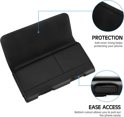 Vista 2 de Mopaclle Funda de teléfono para Galaxy Z Fold 6 Z Fold 5 Z Fold 4 Z Fold 3 Funda con clip para cinturón, funda de cuero con clip para cinturón