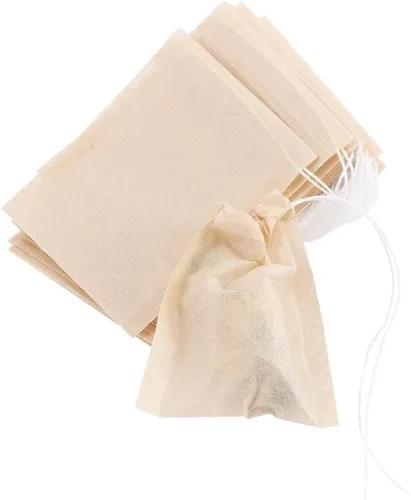 Vista 6 de 200 bolsas de filtro de té desechables para té suelto, material de pulpa de madera, biodegradables y compostables, bolsitas de té vacías sin