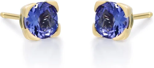 Vista 2 de Gin & Grace Aretes de tanzanita genuina de oro amarillo de 10 quilates para mujer Joyería de tanzanita con forma ética, auténtica y orgánica