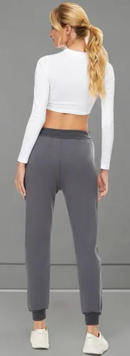 Vista 6 de MOUEEY Pantalones deportivos súper cálidos con forro de sherpa para mujer, pantalones deportivos de forro polar con bolsillos con cremallera