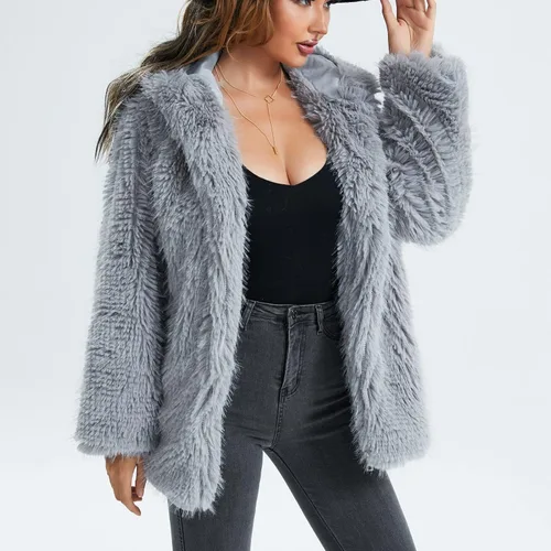 Vista 5 de Womens Coats Winter Lapel Outerwears Jacket Color Block Winter Coats for Women Christmas Coat Jacket
